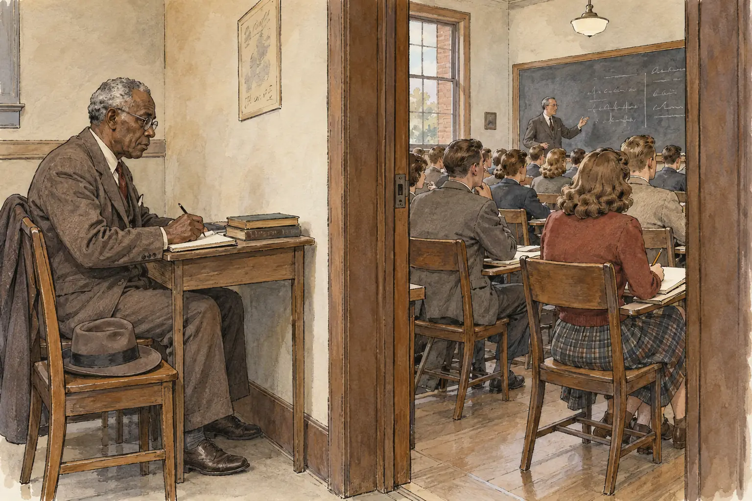George McLaurin was admitted to the University of Oklahoma in 1948 but made to sit apart from white students, and in 1950 the Supreme Court ruled that this denied him an equal education.