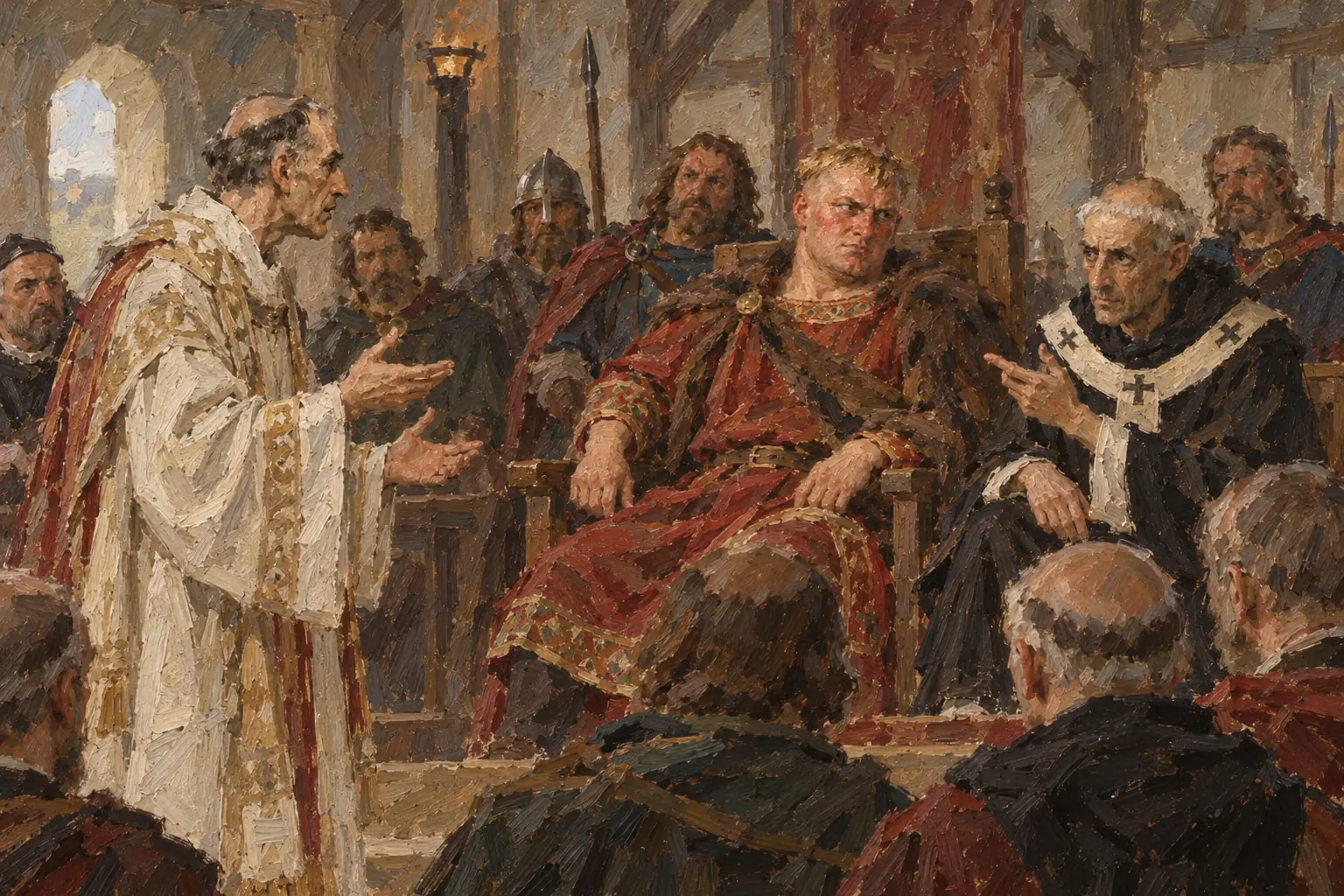 William of St-Calais claimed the right to be tried by the Church, but William II made him answer in the royal court as a landholder who owed him service.
