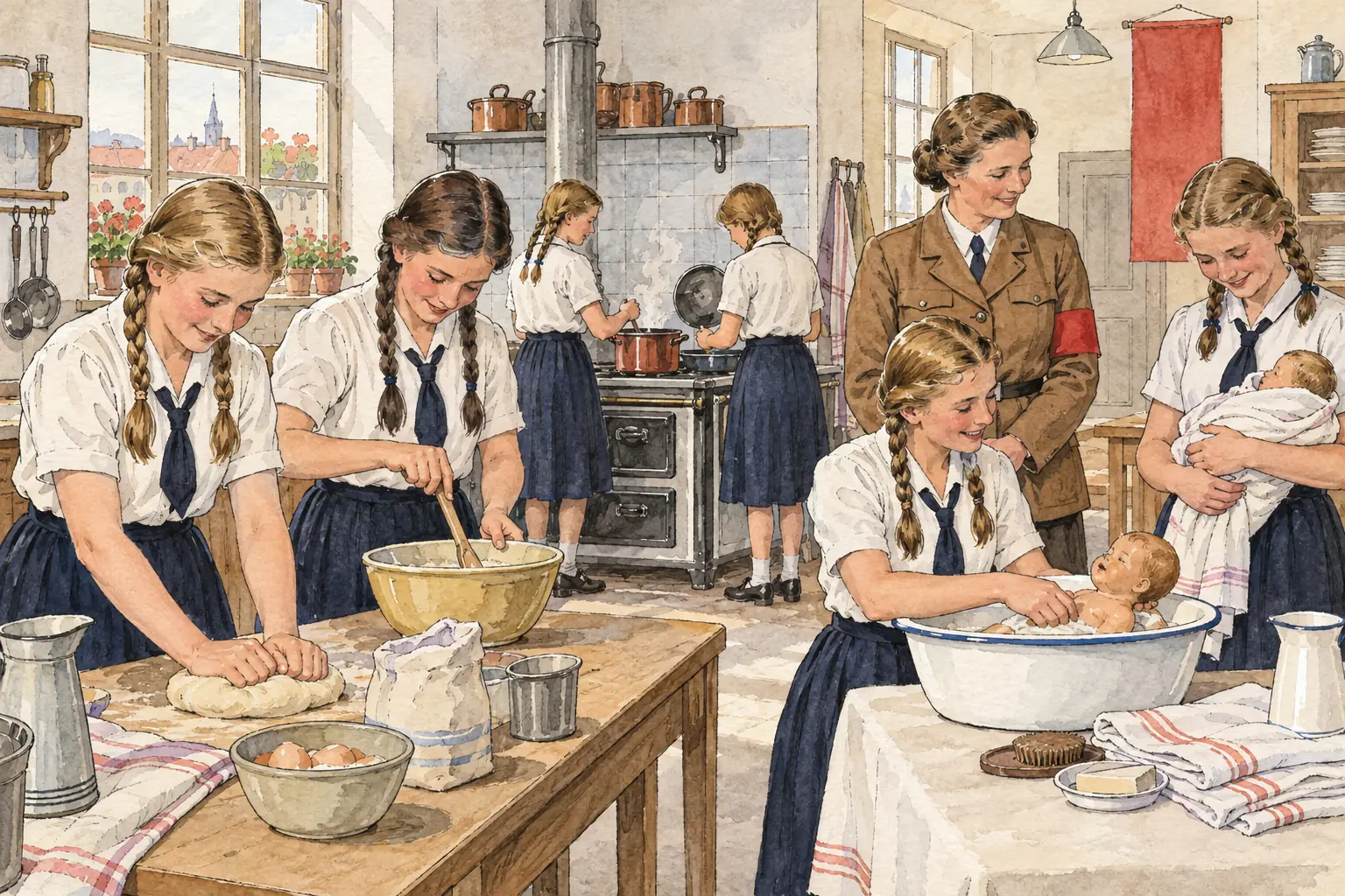 They also learned cooking, sewing and childcare