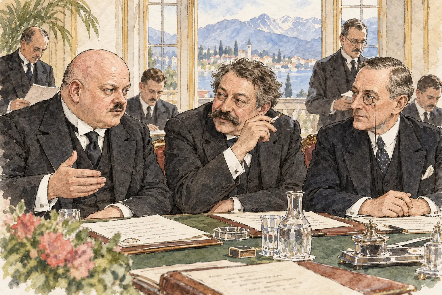 At Locarno in 1925, Stresemann, Briand and Austen Chamberlain agreed the treaties by which Germany accepted its western borders.