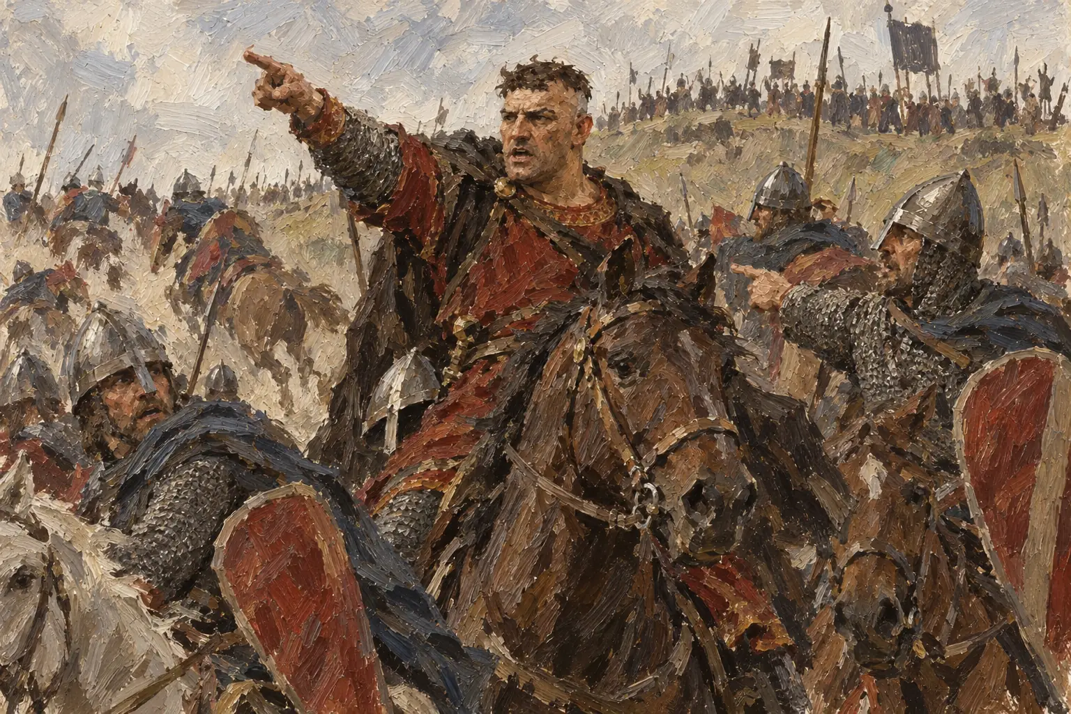 When a rumour spread that William was dead and his men began to flee, he pushed back his helmet to show he was alive