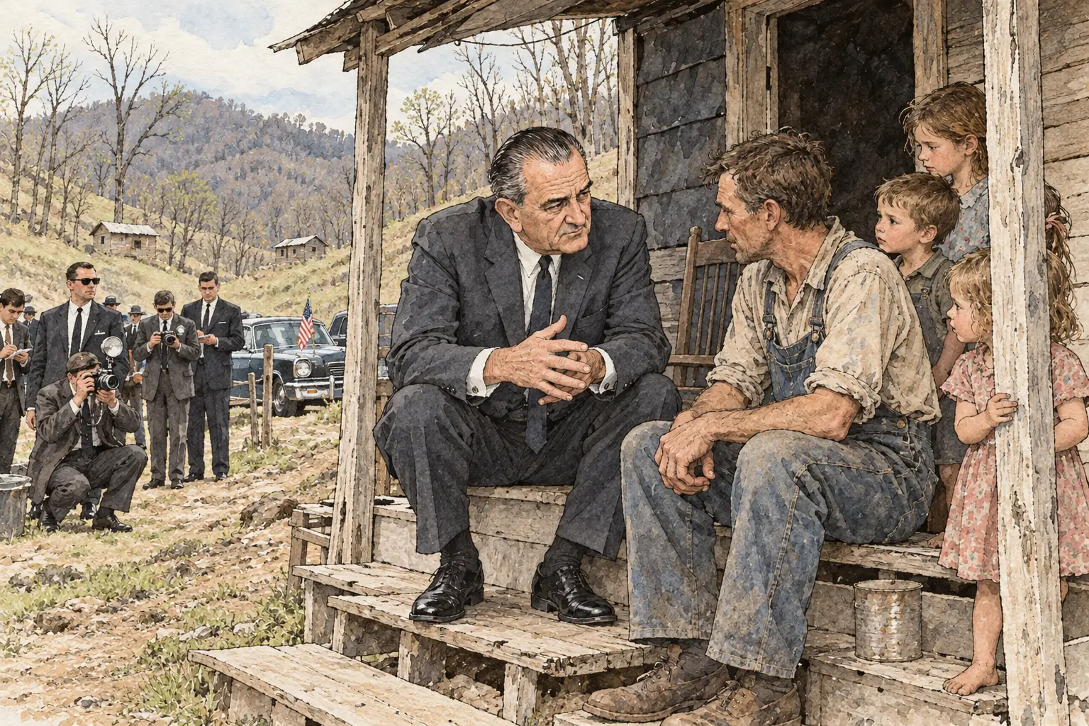 In April 1964 Johnson visited Inez, Kentucky, to draw attention to rural poverty in Appalachia as he launched his War on Poverty