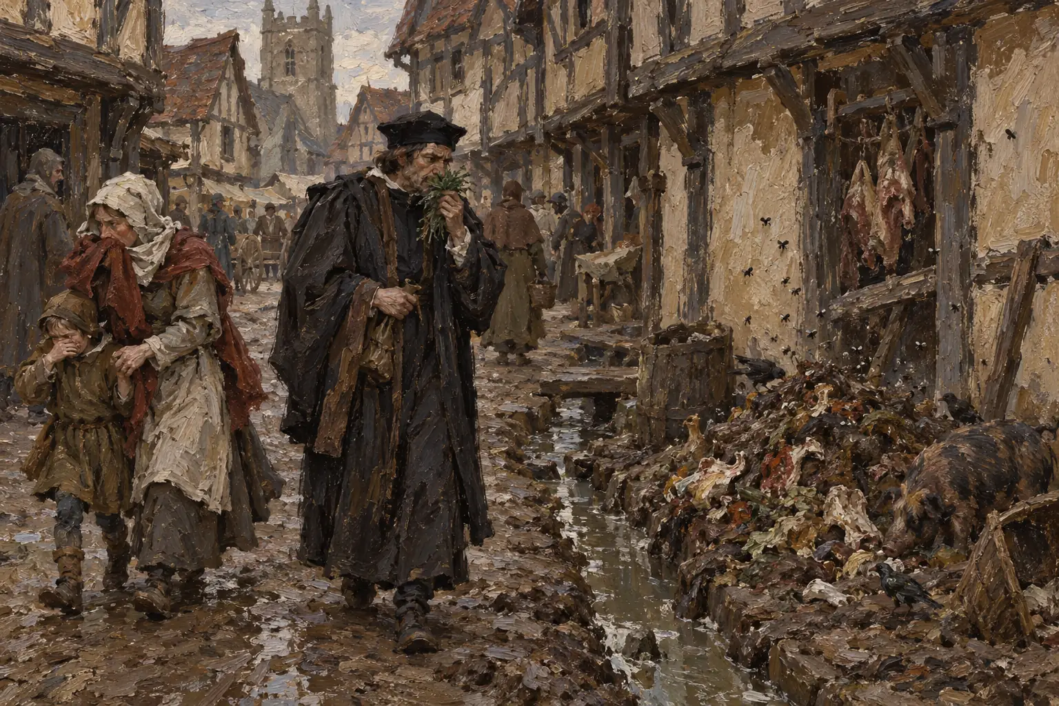 The miasma theory blamed disease on bad air, foul-smelling vapours from rotting matter.
