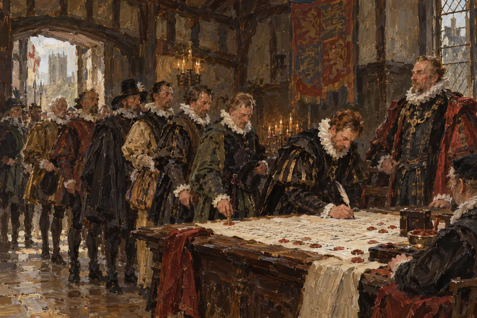 Elizabeth's supporters signed the Bond of Association in 1584, pledging to execute anyone who attempted to harm her.