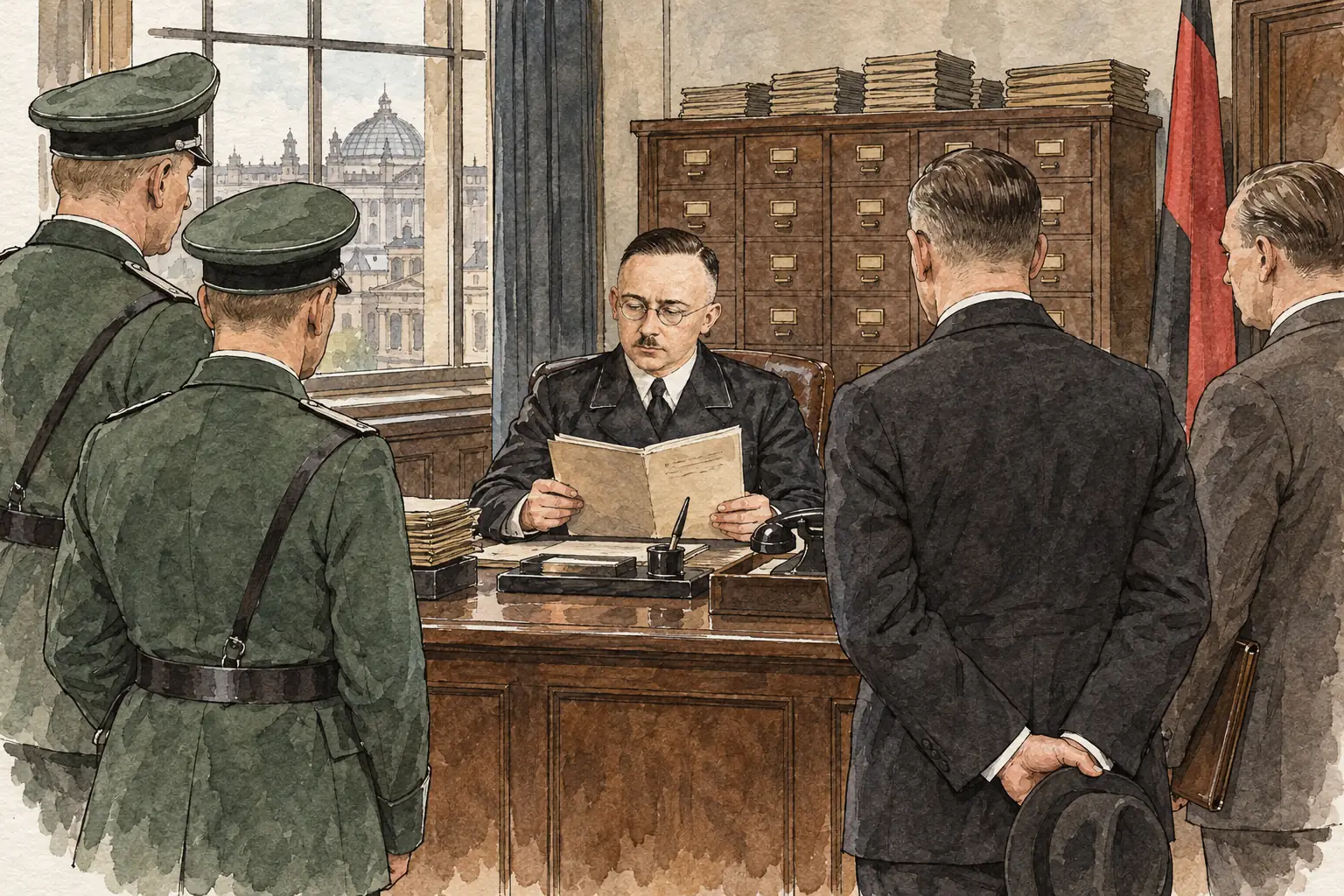 Heinrich Himmler led the SS and from 1936 controlled all the German police, including the Gestapo.