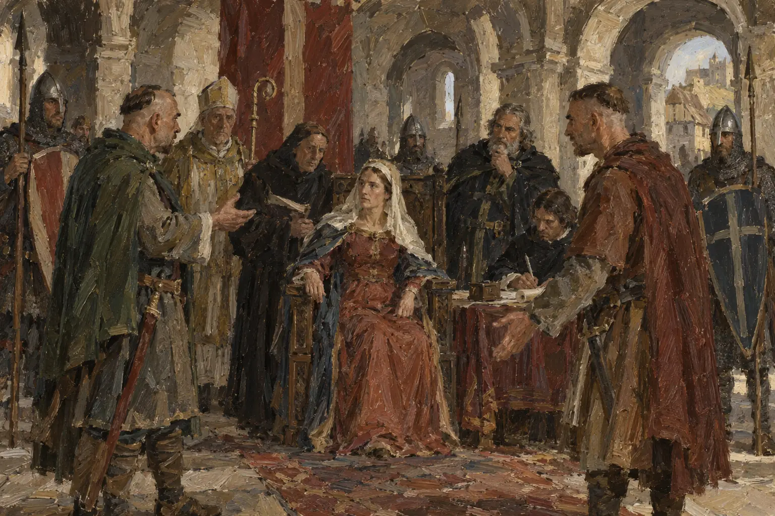While William was in England, his wife Matilda governed Normandy, hearing disputes and keeping the duchy secure.