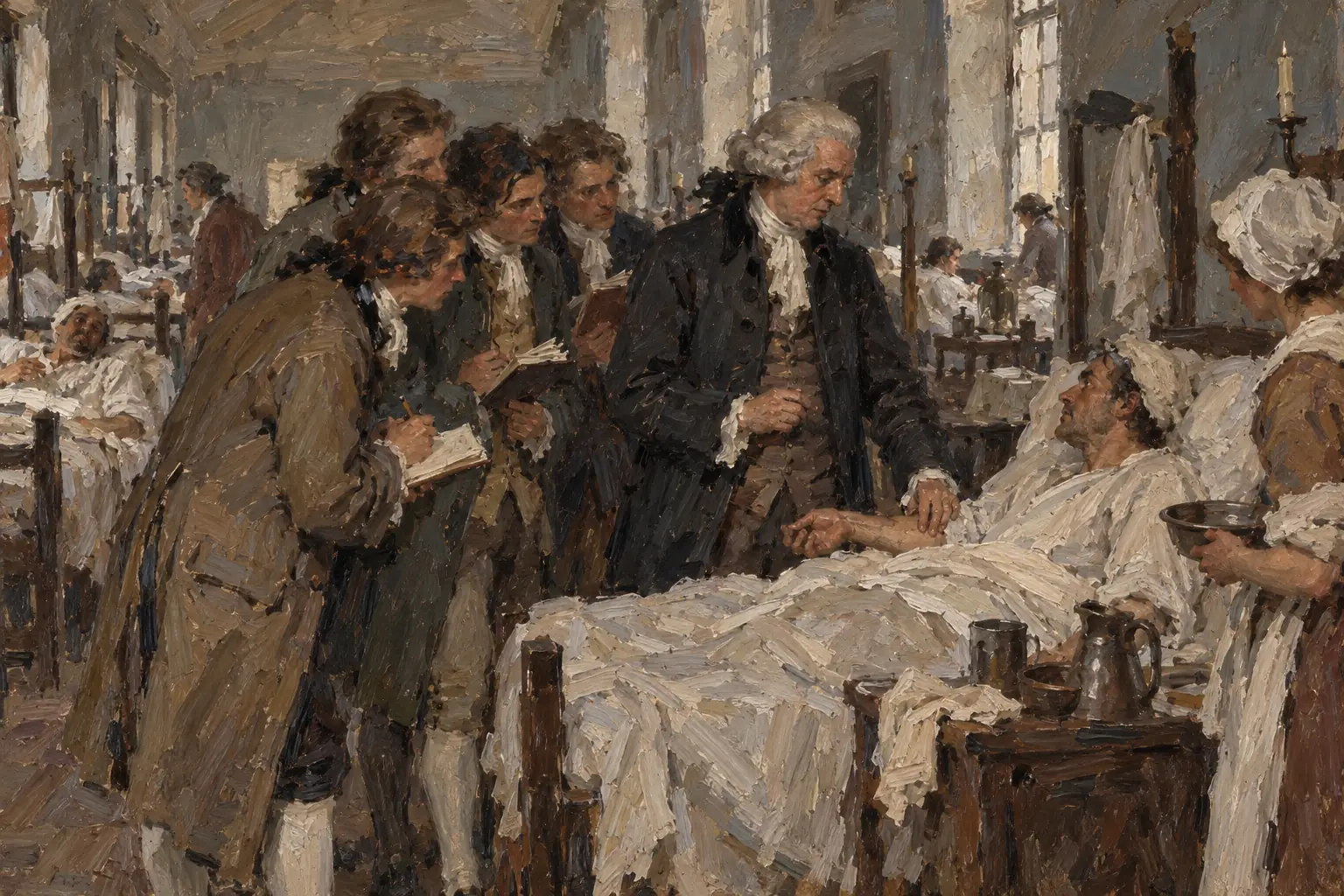 Students followed experienced doctors on ward rounds to learn at the bedside