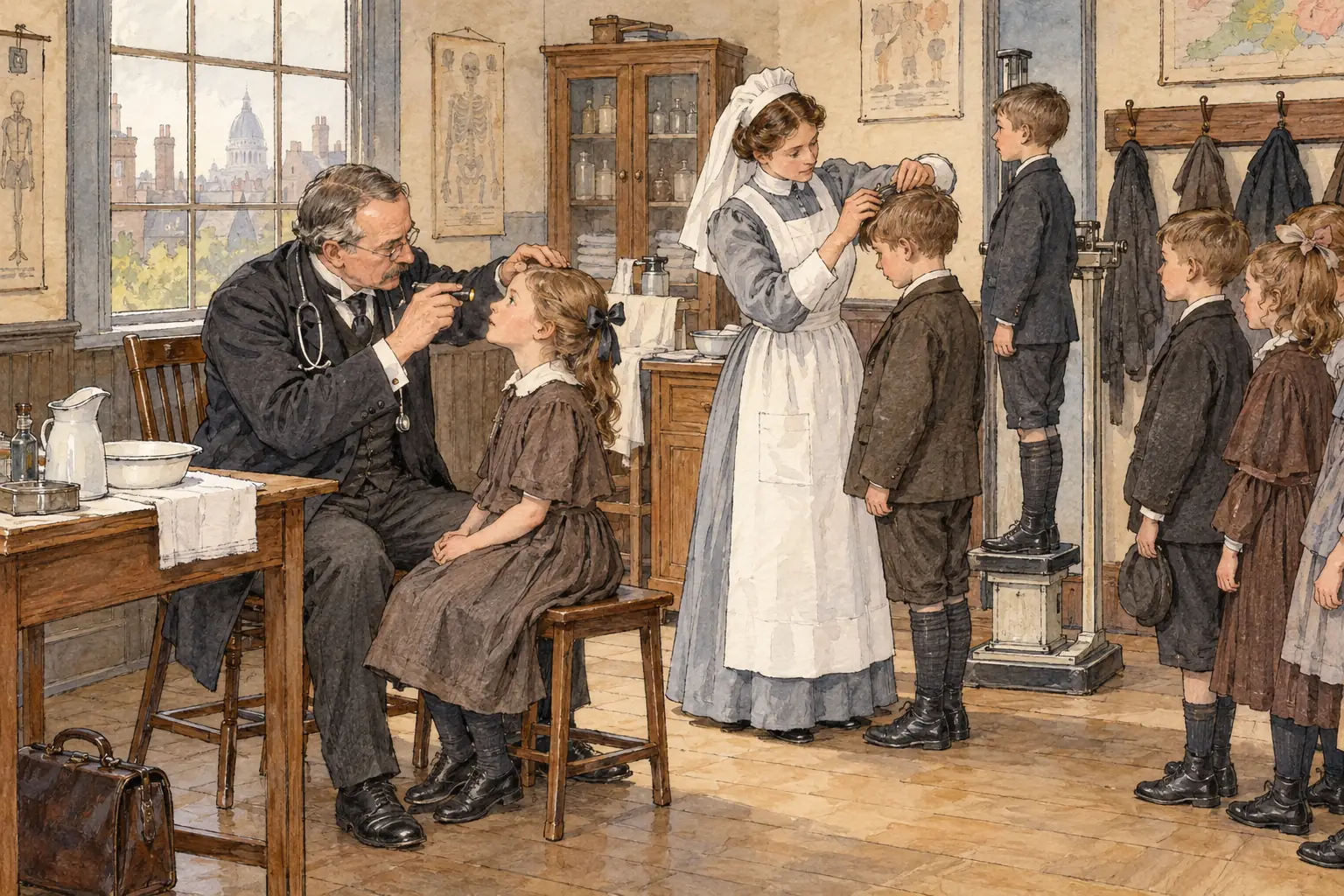 From 1907 children had compulsory medical inspections at school