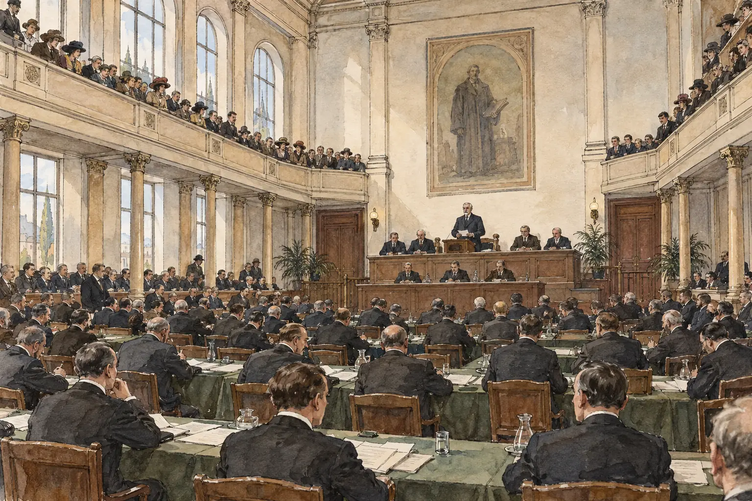 The first Assembly met in Geneva on 15 November 1920, with delegates from 41 countries