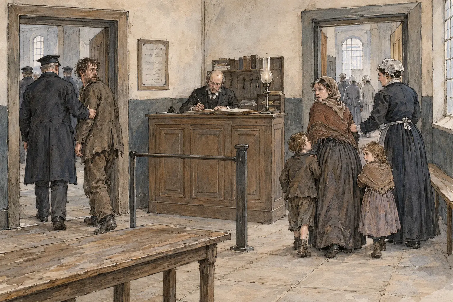 Families who entered the Whitechapel Workhouse were split up, with men, women and children sent to separate wards.