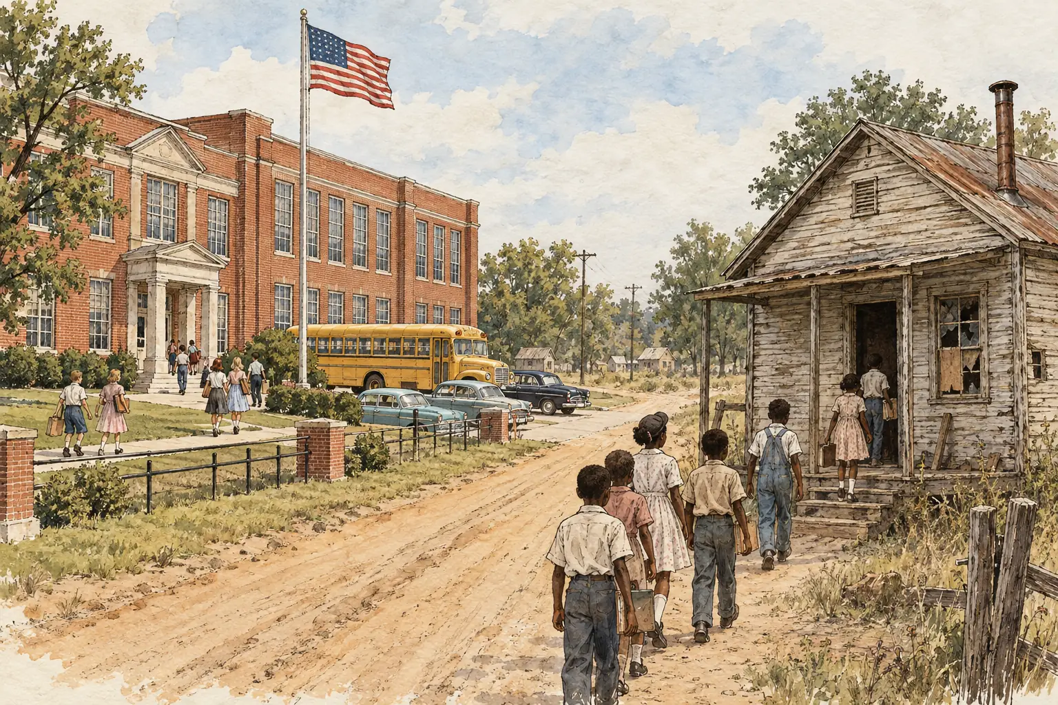 Under 'separate but equal', Southern states spent far less on schools for Black children than on schools for white children