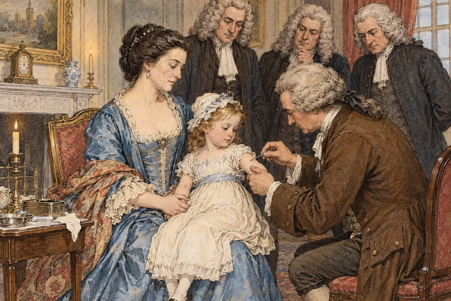 Lady Mary Wortley Montagu saw variolation in the Ottoman Empire and had her own children inoculated to encourage others in Britain.