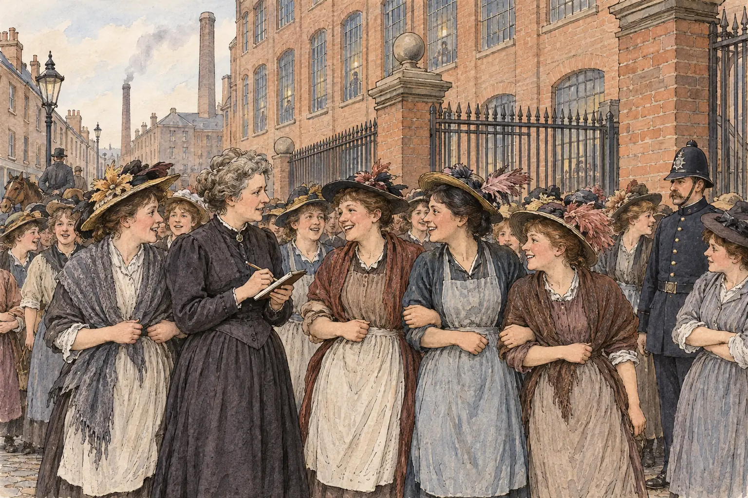 In July 1888 about 1,400 women and girls at the Bryant and May match factory went on strike, with the support of the journalist Annie Besant.