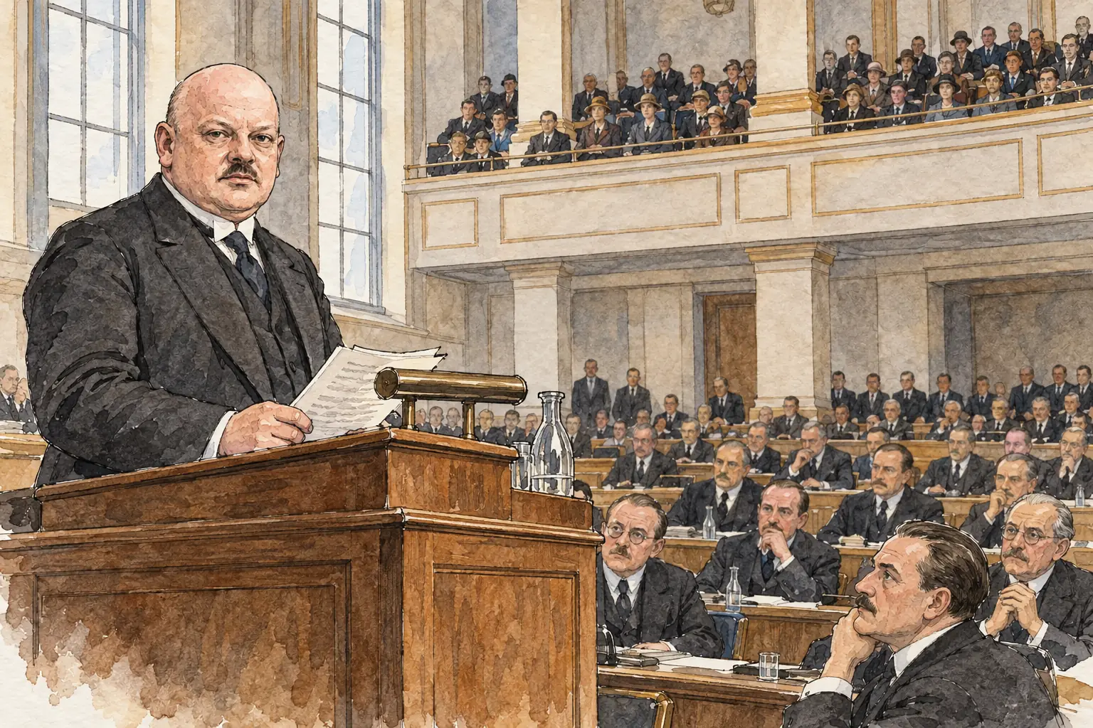 Germany joined the League in 1926, and its Foreign Minister, Gustav Stresemann, addressed the Assembly that September.
