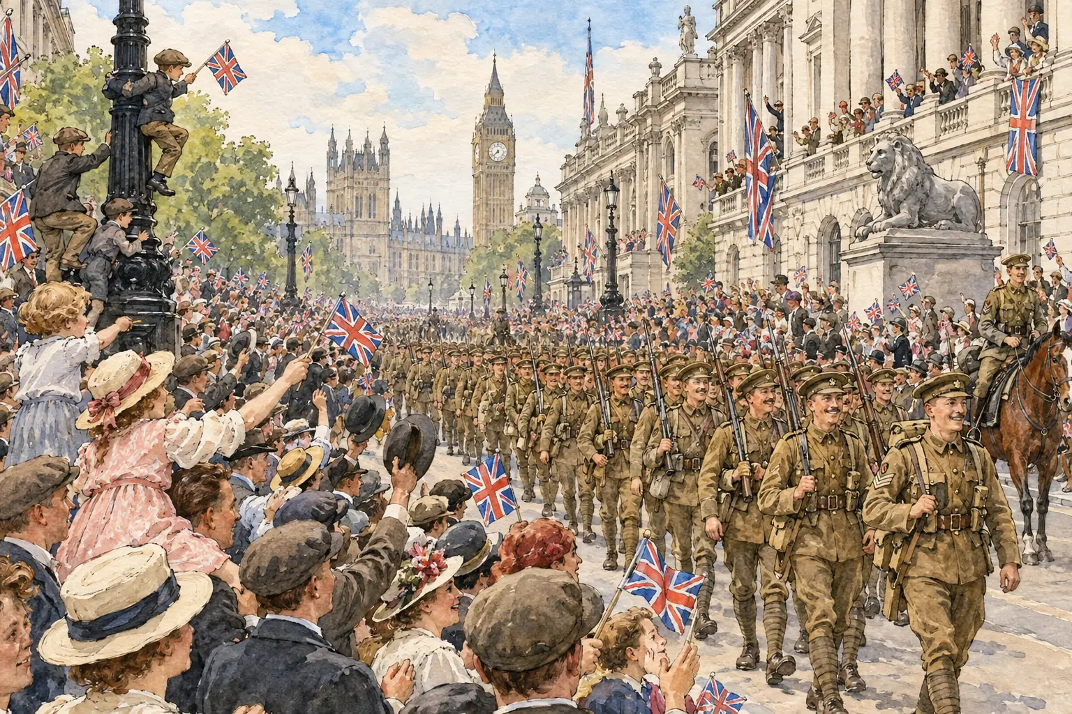 Britain celebrated the treaty with a Peace Day victory parade in London on 19 July 1919