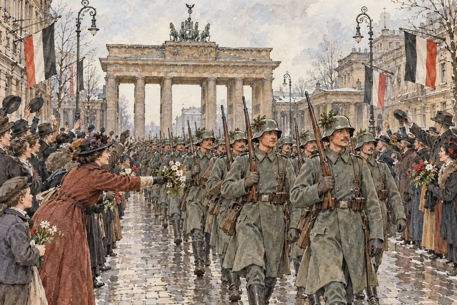 German troops marched home in good order, which made it easier for many people to believe the army had never really been defeated.
