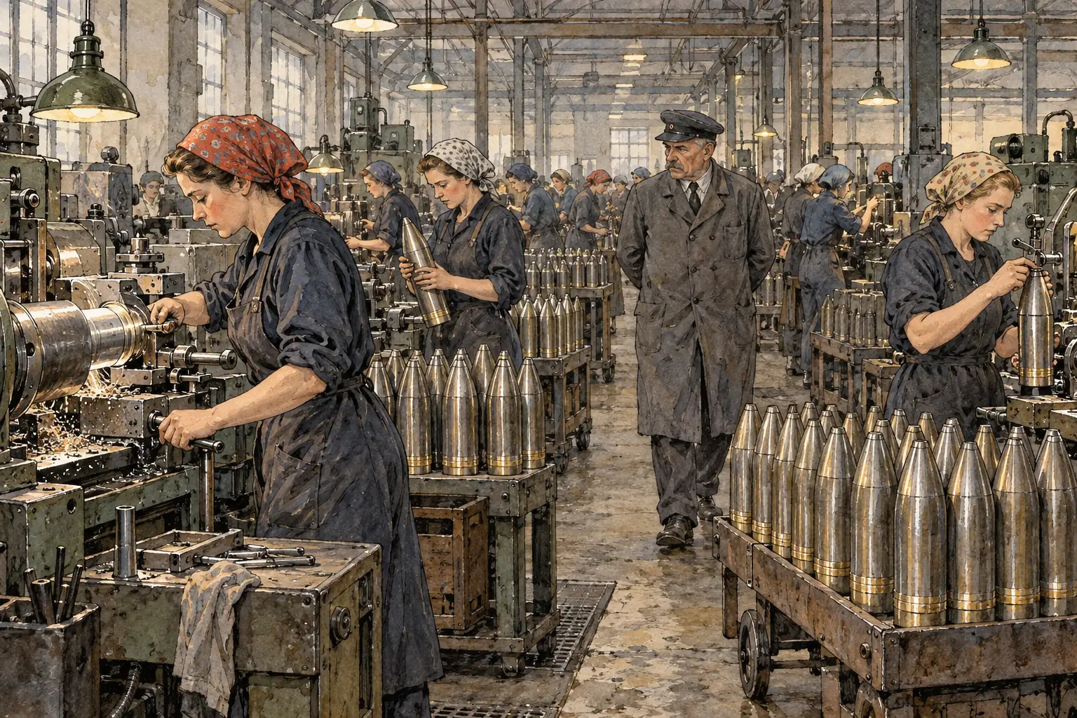 As men were conscripted, women were drawn into war production, against the Nazi ideal that their place was in the home.