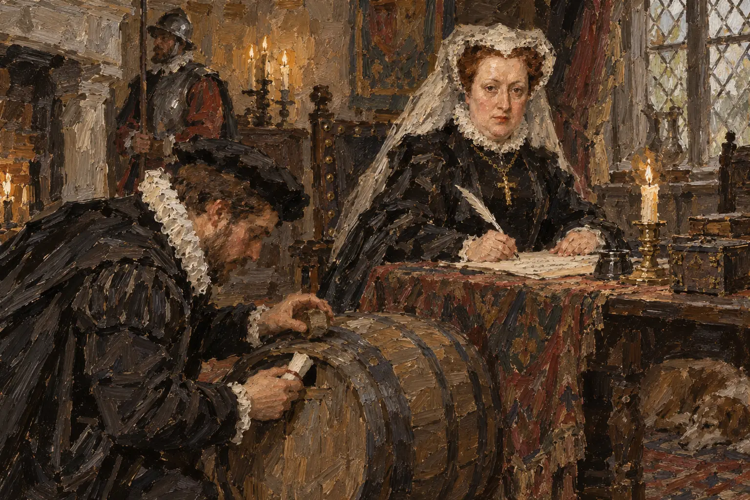 Mary's coded letters to Babington were hidden in the stoppers of beer barrels, a system Walsingham knew about from the start.
