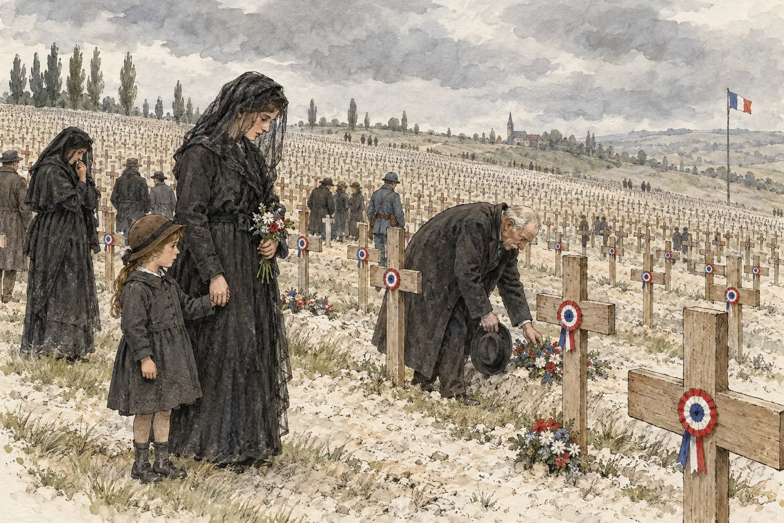 France lost over 1.3 million soldiers in the war, and grief on that scale made French demands for a harsh peace hard for any leader to resist.