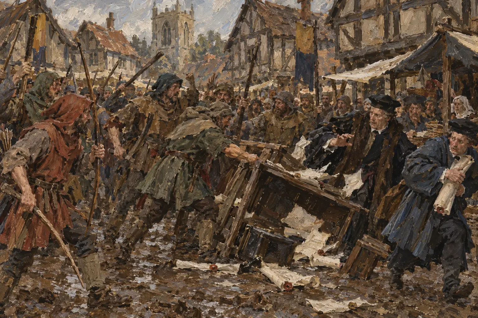 On 30 May 1381 villagers at Brentwood in Essex drove out a royal commissioner sent to collect unpaid poll tax
