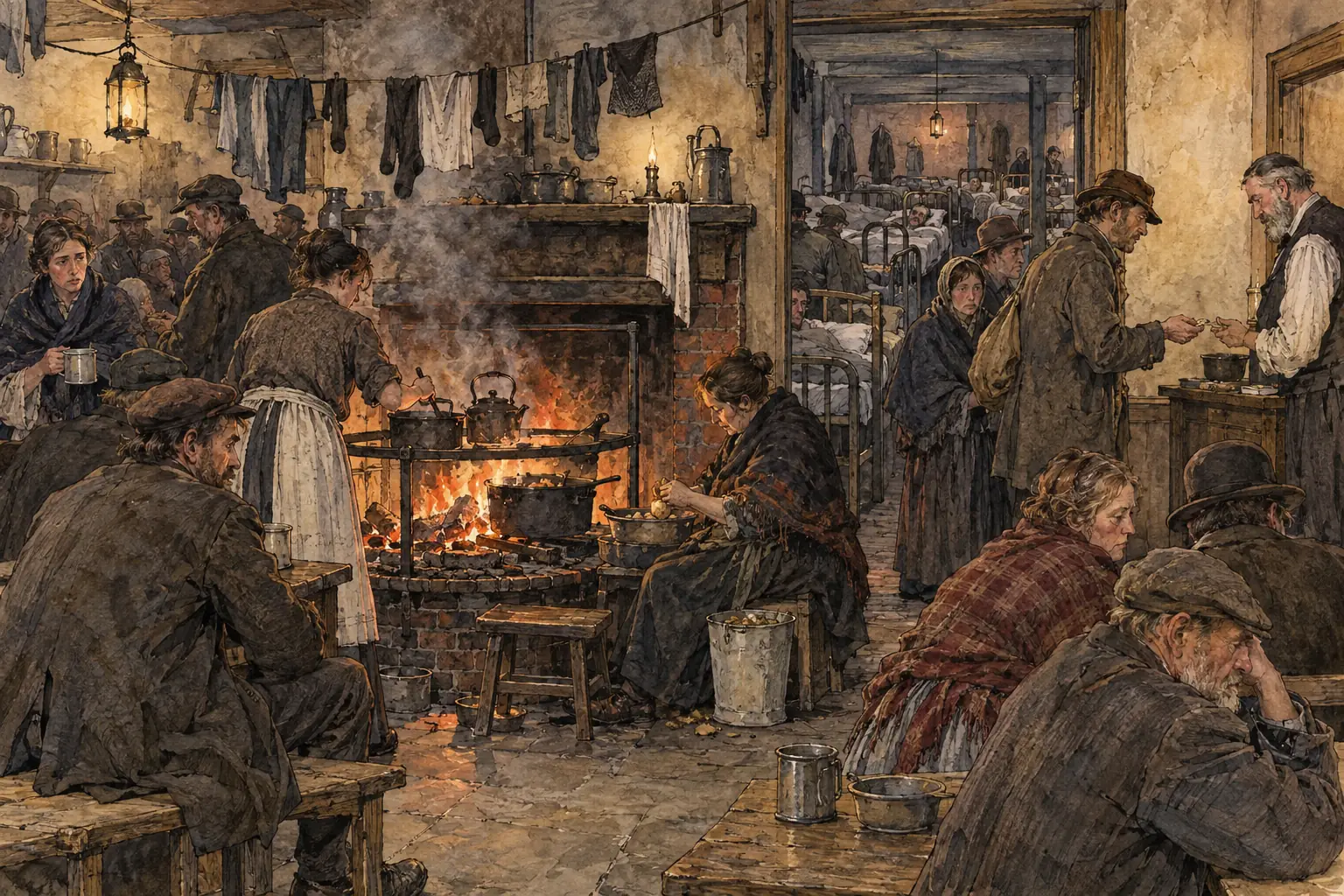 Common lodging houses rented beds by the night, so their crowded rooms were full of strangers who rarely stayed long.