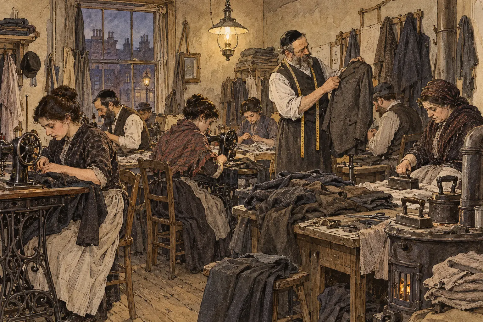 Many found work in small, crowded tailoring workshops
