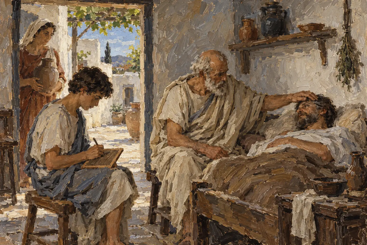 Hippocrates taught doctors to watch patients closely and record their symptoms, looking for natural causes of illness.