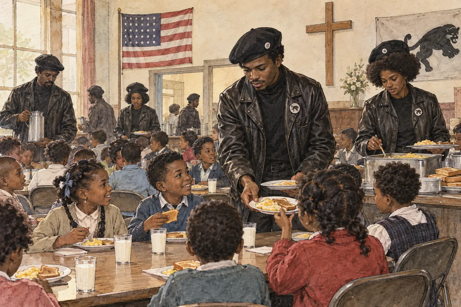 From 1969 the Black Panther Party ran free breakfasts for children in poor neighbourhoods