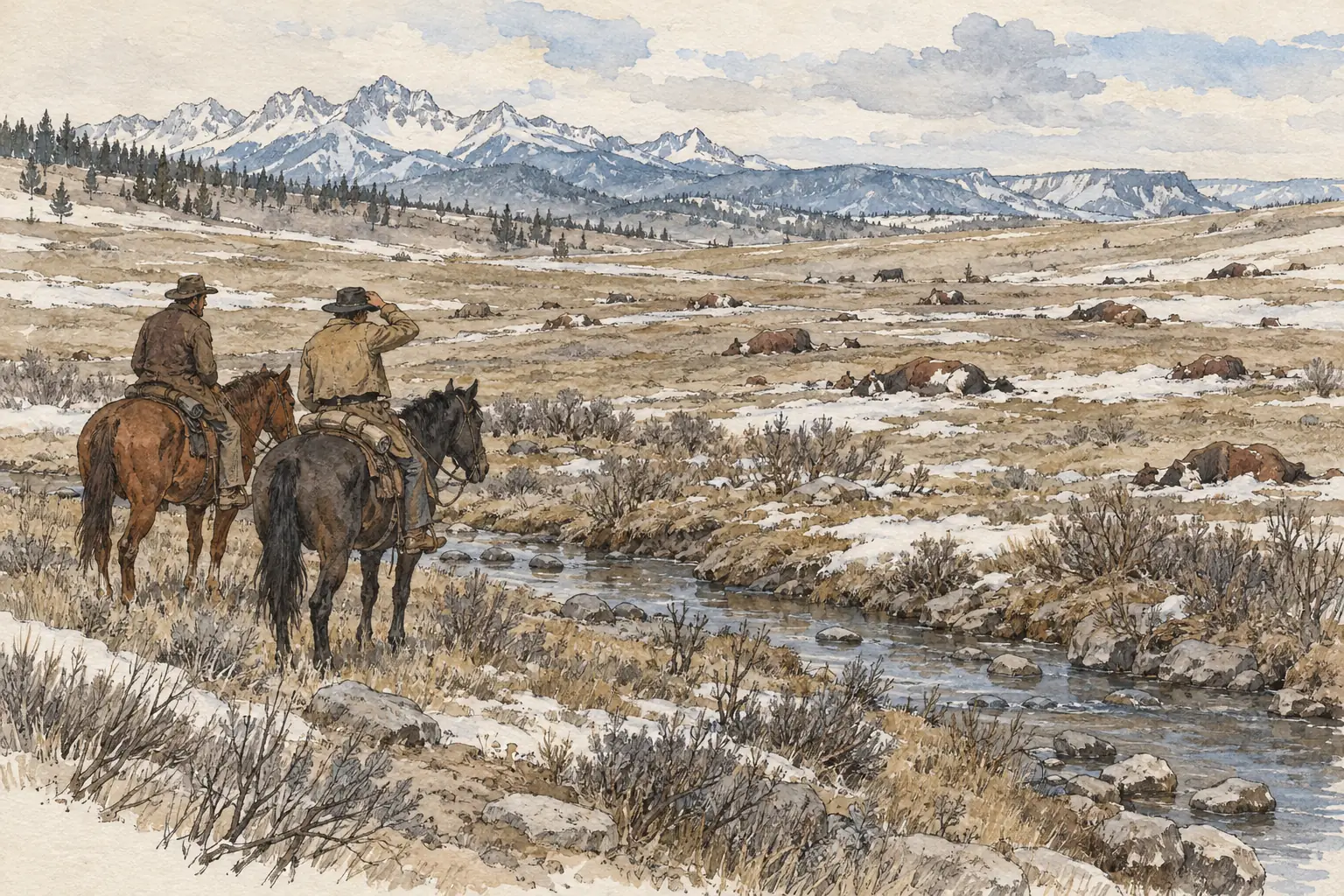 When the snow melted in spring 1887, ranchers found dead cattle across the ranges, and many ranching businesses went bankrupt.