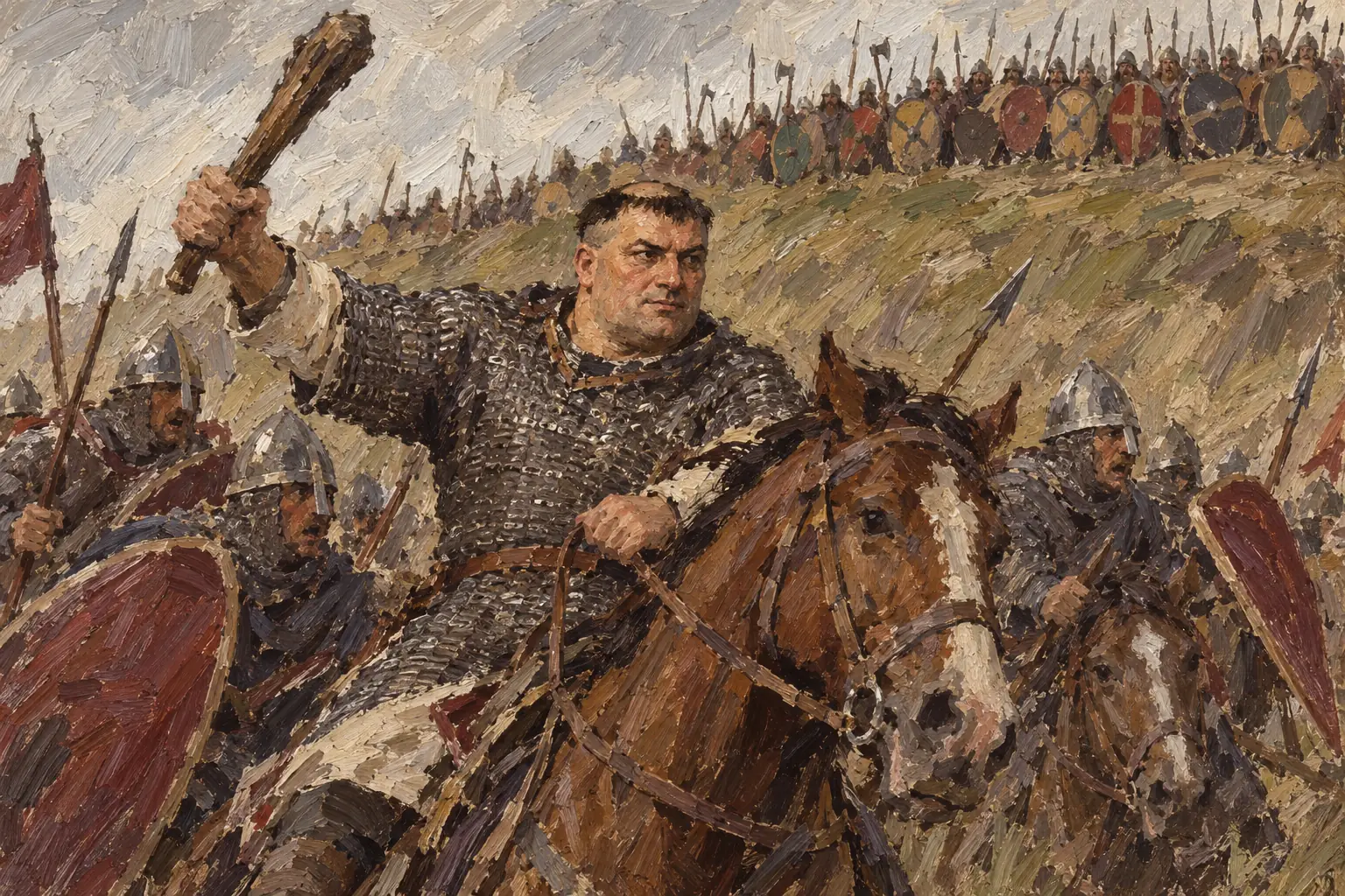 Bishop Odo of Bayeux fought at Hastings, a churchman who was also one of William's leading warriors and landholders.
