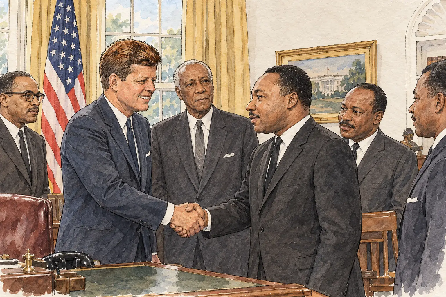 After the march, Kennedy met its leaders at the White House, at a time when he was trying to get his civil rights bill through Congress.