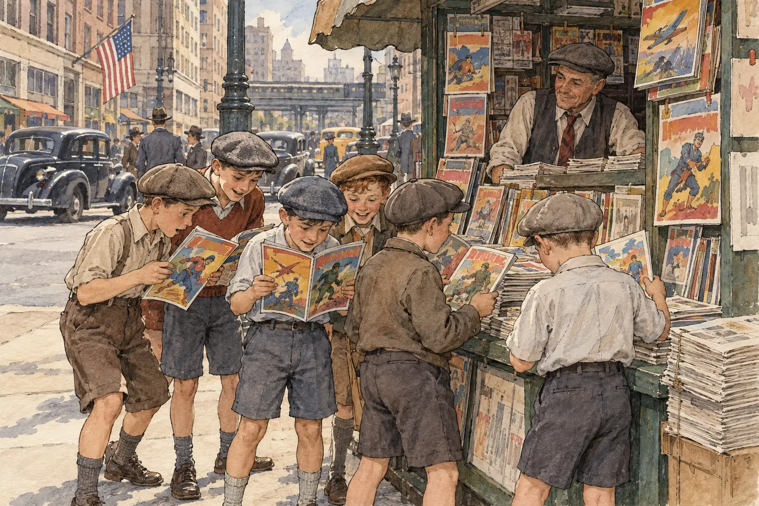Cheap comic books sold in huge numbers after Superman first appeared in 1938
