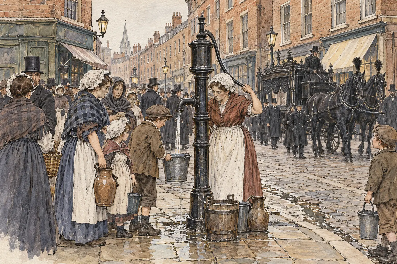 In 1854 a cholera outbreak in Soho killed over 600 people within weeks, centred on the Broad Street pump.