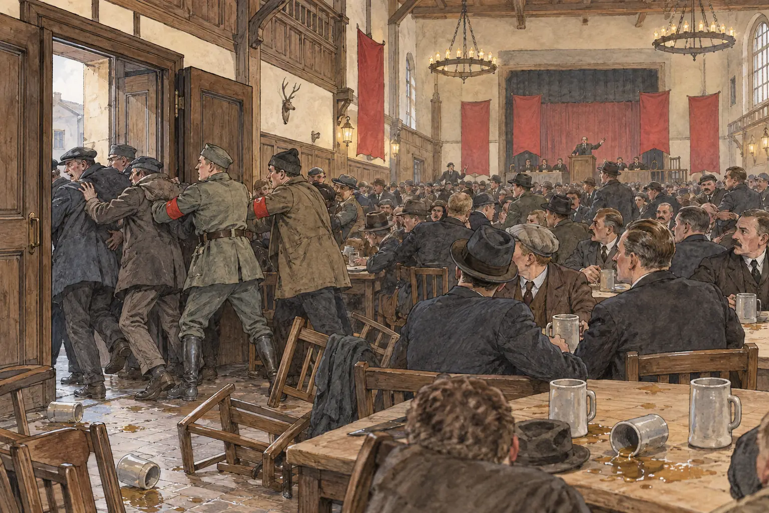 The SA began in 1921 as a squad of mostly ex-soldiers who guarded Nazi meetings and threw out communist and other hecklers.