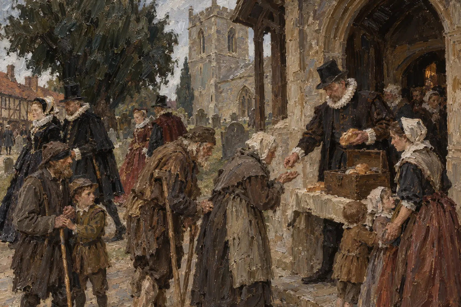 The deserving poor, such as the old, sick and disabled, received alms from their parish