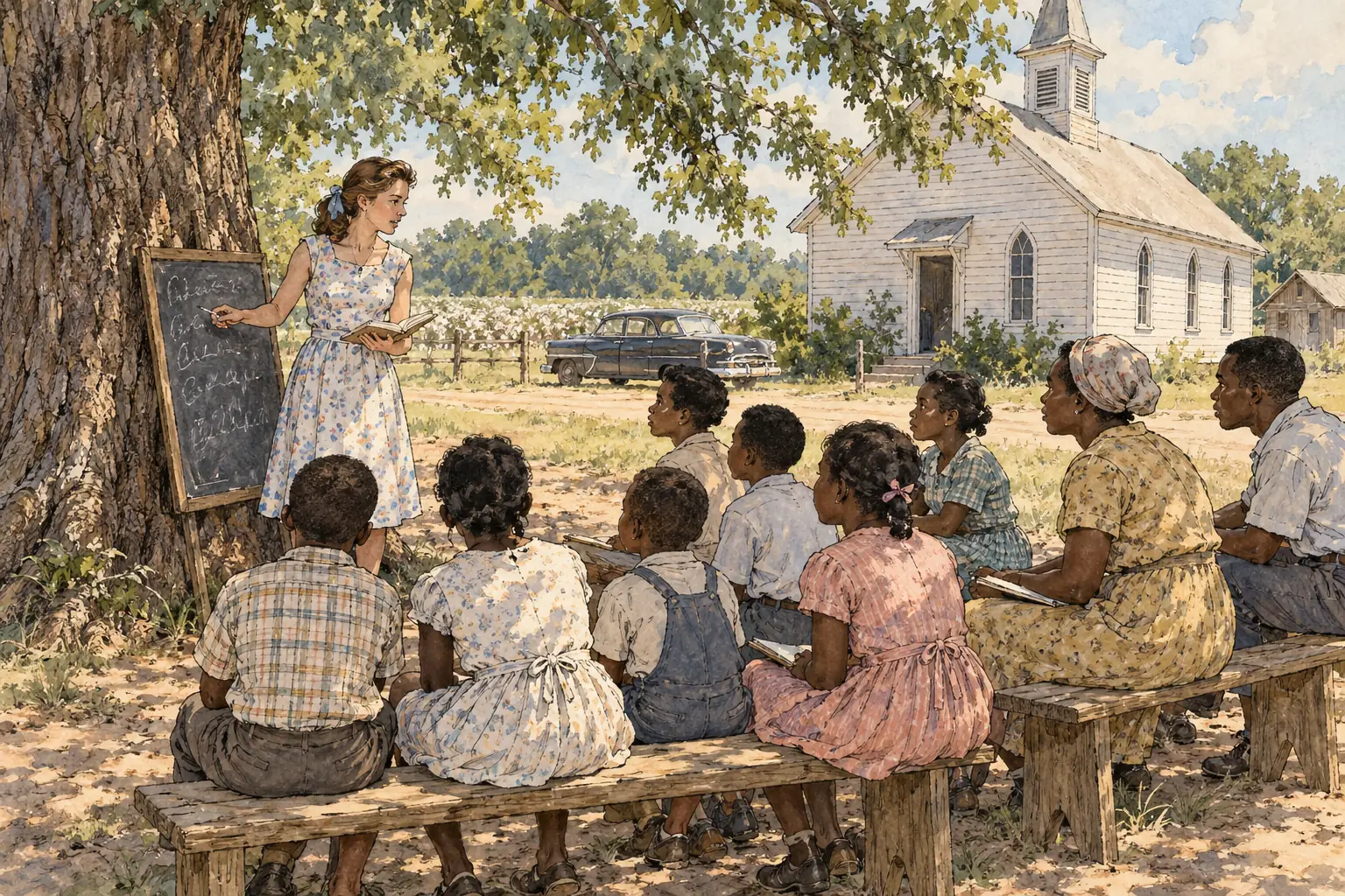 Freedom Summer volunteers set up Freedom Schools for Black children and adults across Mississippi
