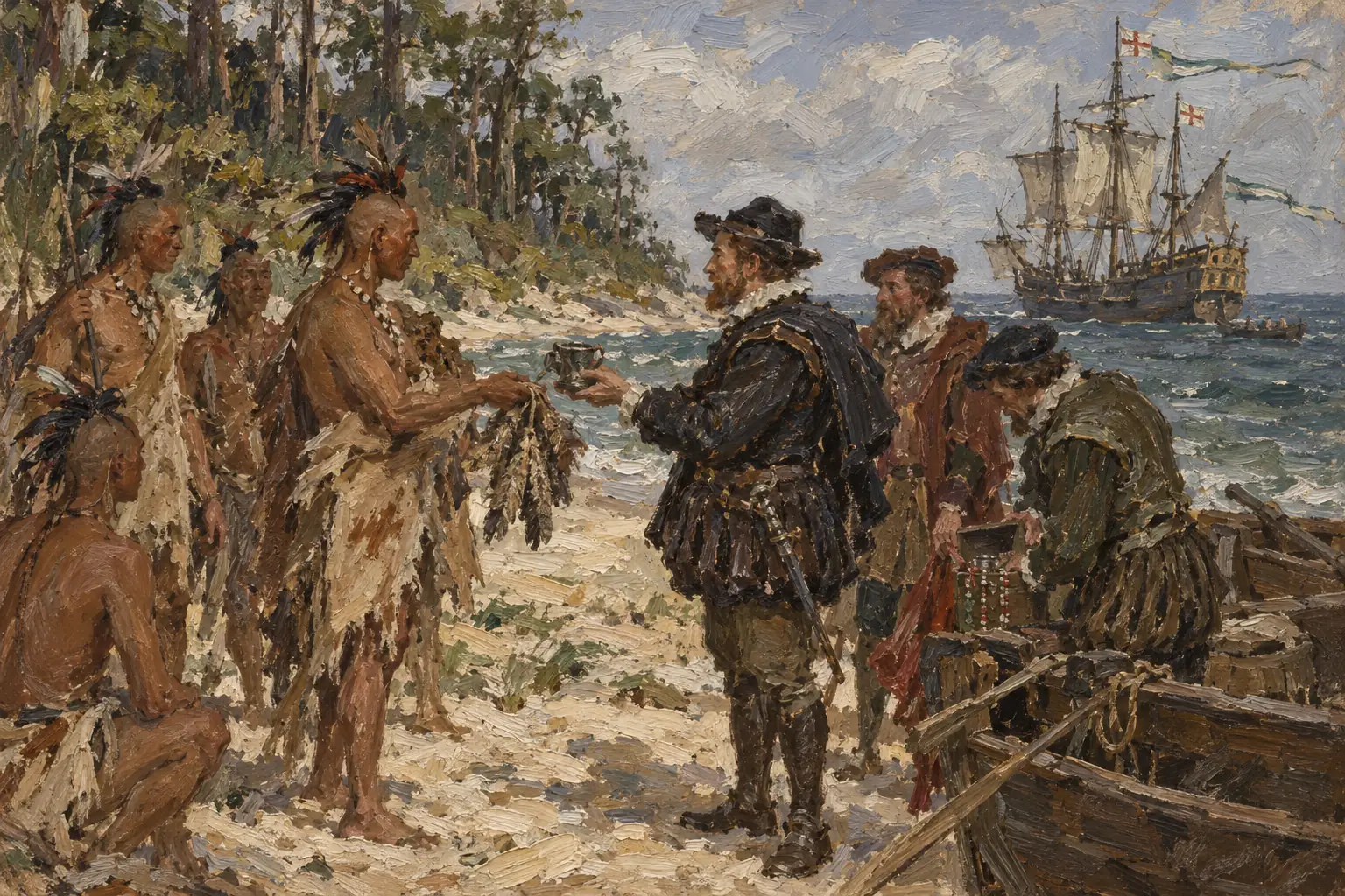 Raleigh's first expedition in 1584 brought back glowing reports of Virginia's rich soil and welcoming people.