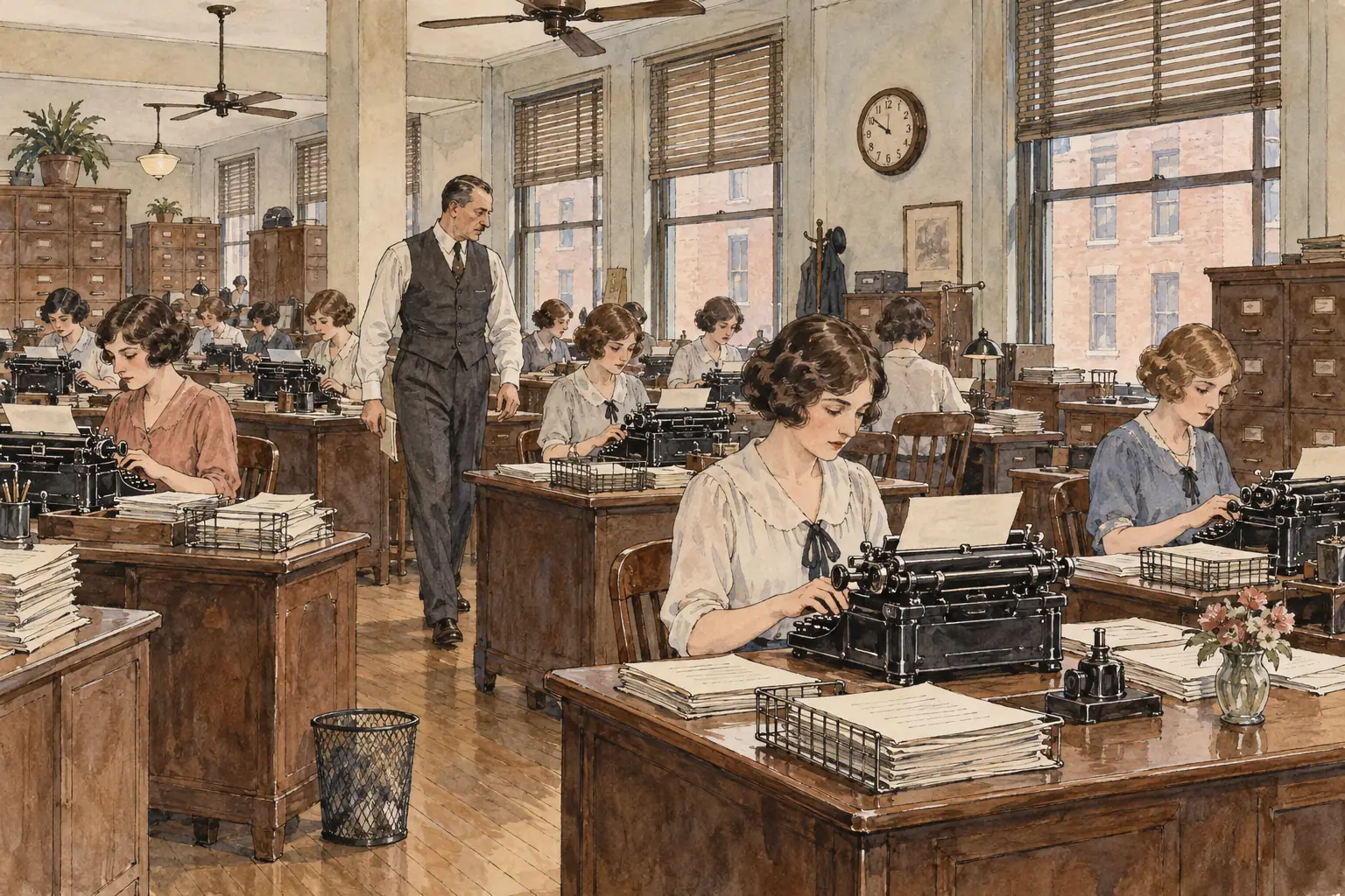 More young women took office jobs as typists and clerks, earning their own money