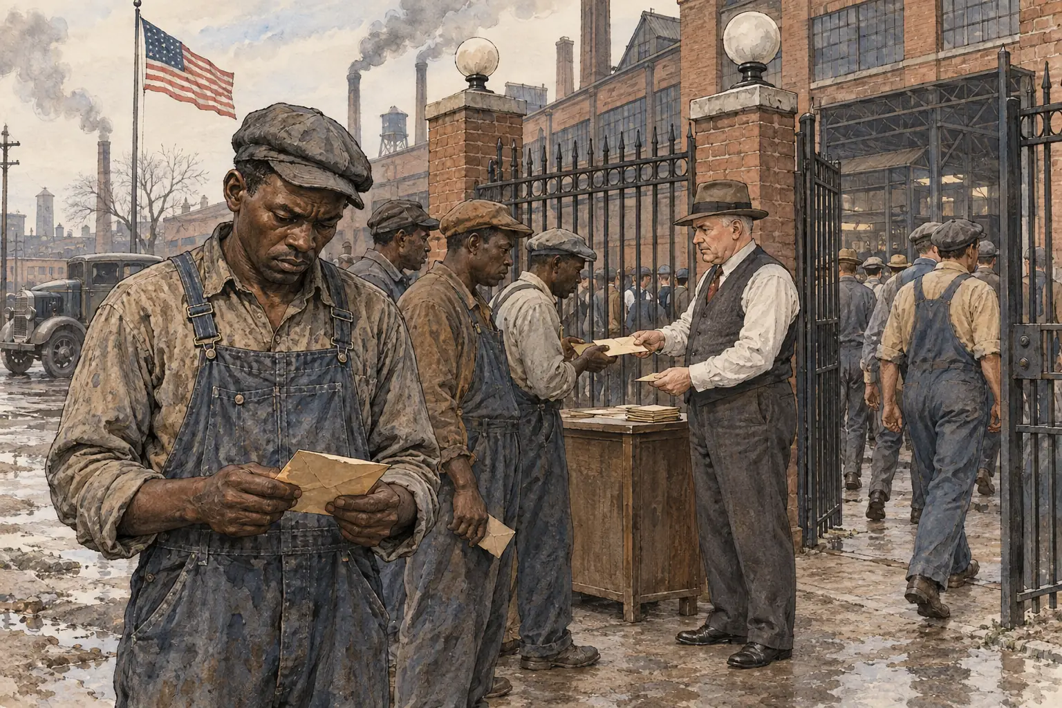 African American workers were often 'last hired, first fired', so they were among the first to lose their jobs when factories cut back.