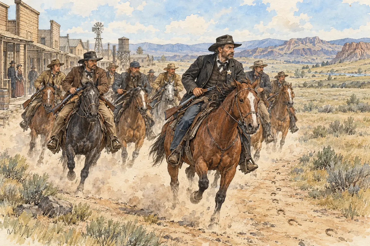 A sheriff could gather a posse of local men to track down an outlaw.