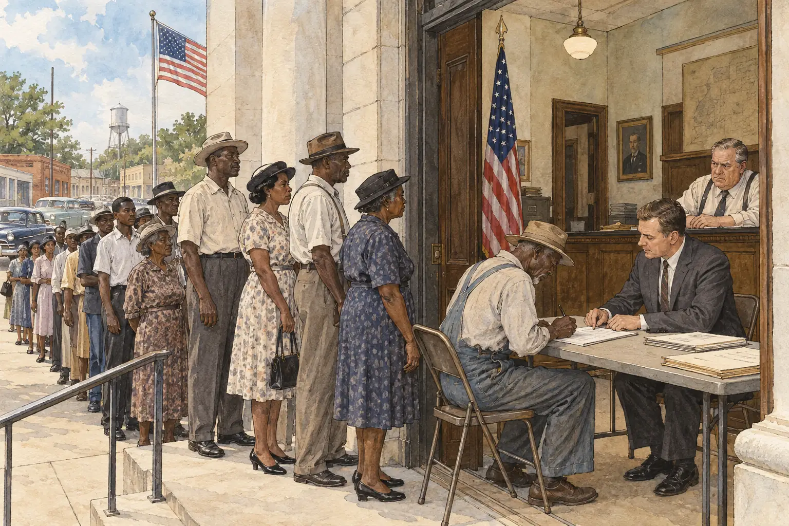 Under the Voting Rights Act, federal examiners registered Black voters themselves in counties where local officials had kept them off the voting lists.