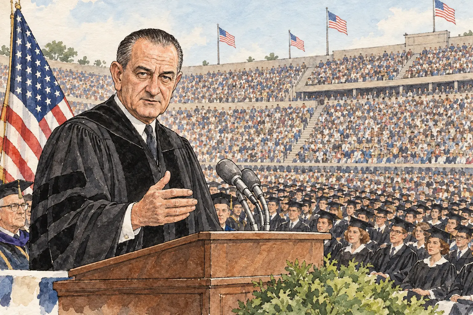 Johnson set out his vision of a Great Society in a speech at the University of Michigan on 22 May 1964.