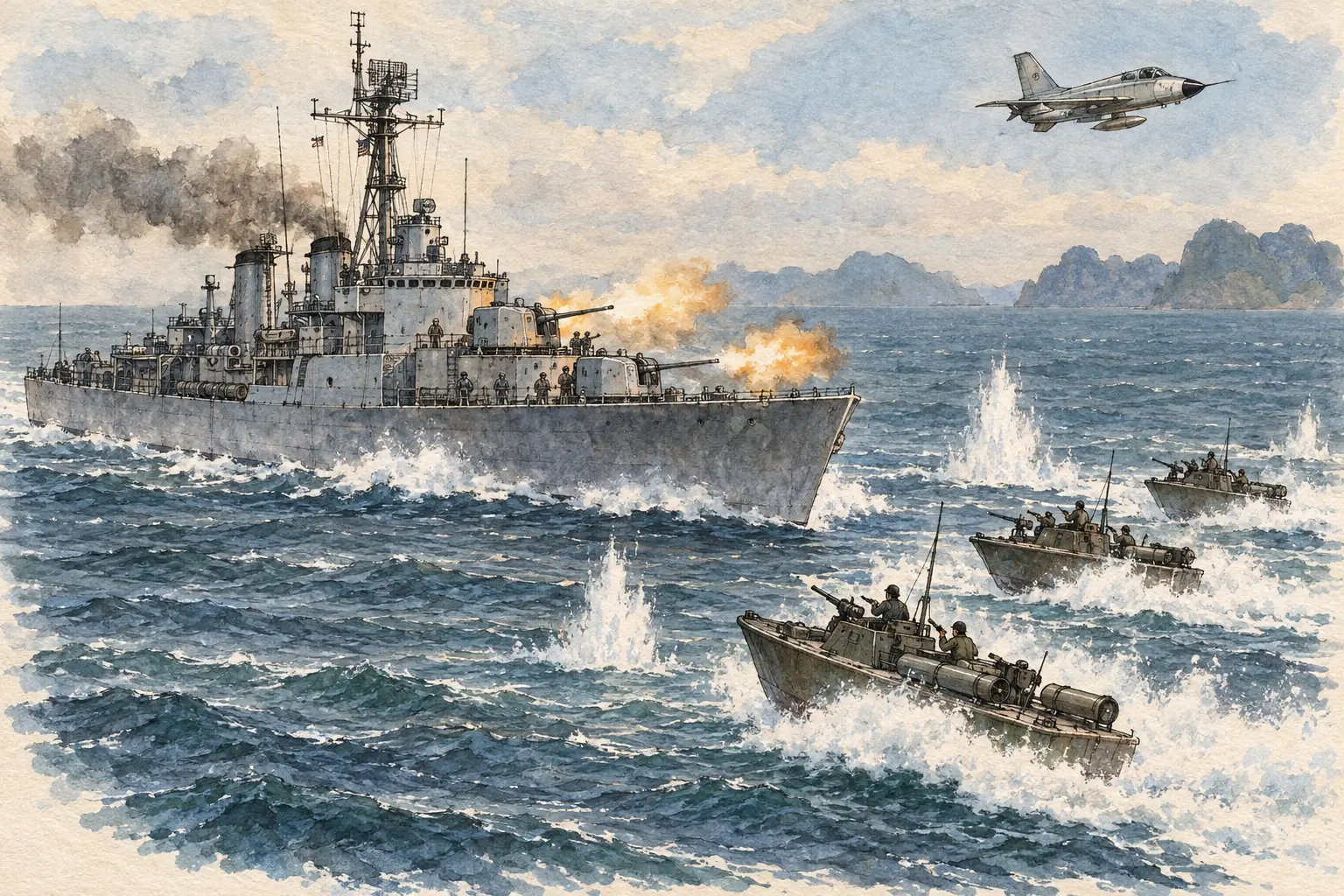 On 2 August 1964 North Vietnamese torpedo boats attacked USS Maddox, and after a second reported attack two days later Congress passed the Gulf of Tonkin Resolution.
