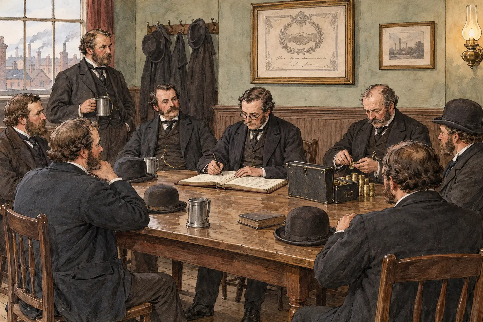 New Model Unions such as the Amalgamated Society of Engineers charged skilled men high weekly subscriptions, which paid for sickness and unemployment benefits.