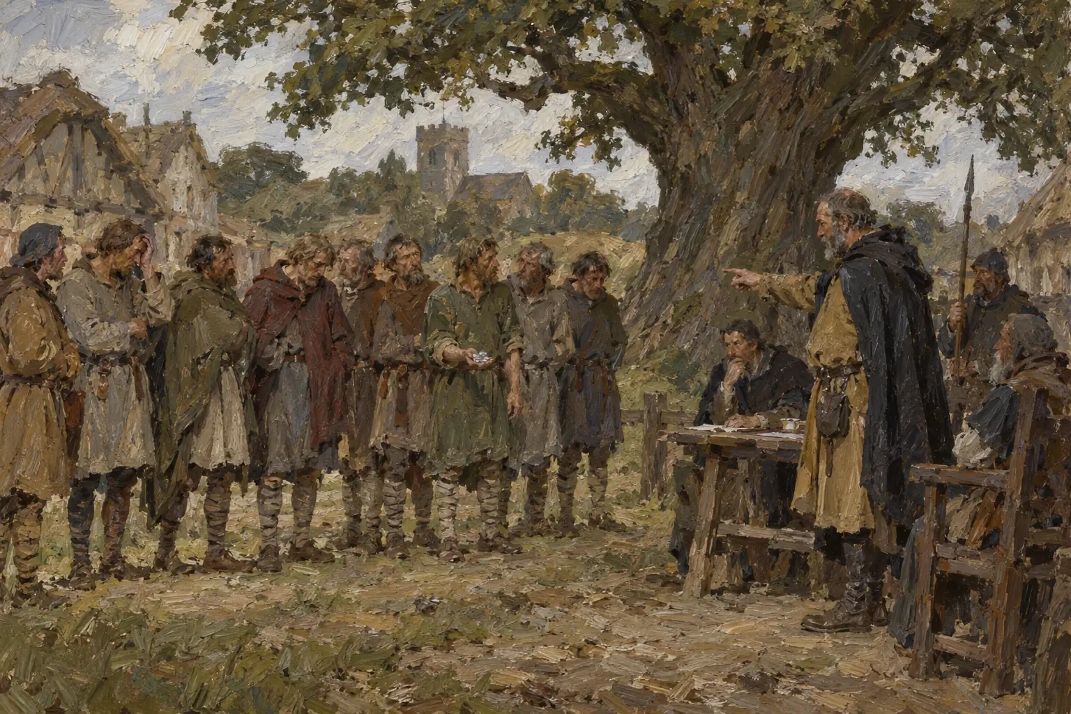 The men of a tithing were fined together when one of them committed a crime and escaped