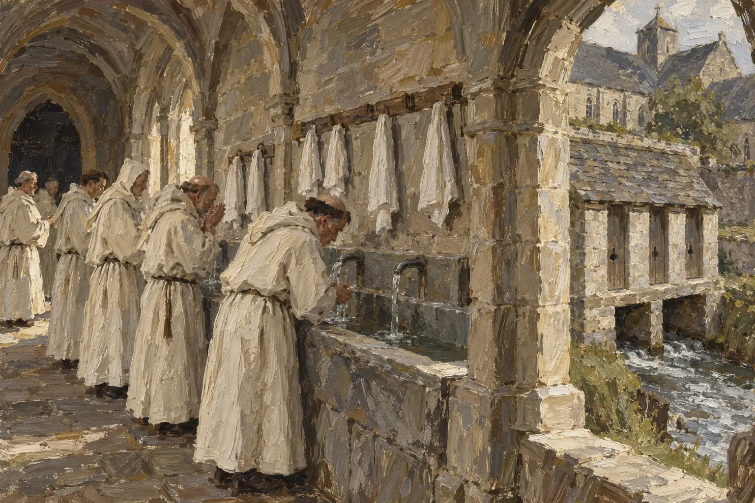 Many monasteries had fresh water piped in from springs or rivers, and monks followed strict routines of washing.