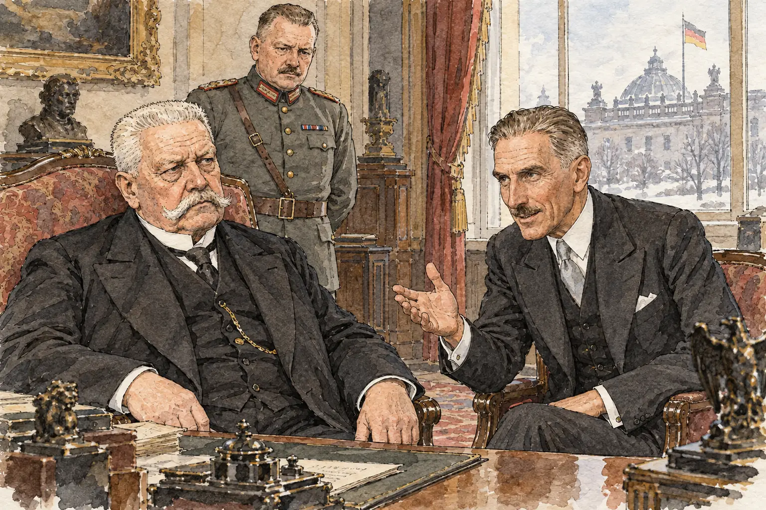 In January 1933 Papen persuaded a reluctant Hindenburg that Hitler could be controlled by a conservative cabinet