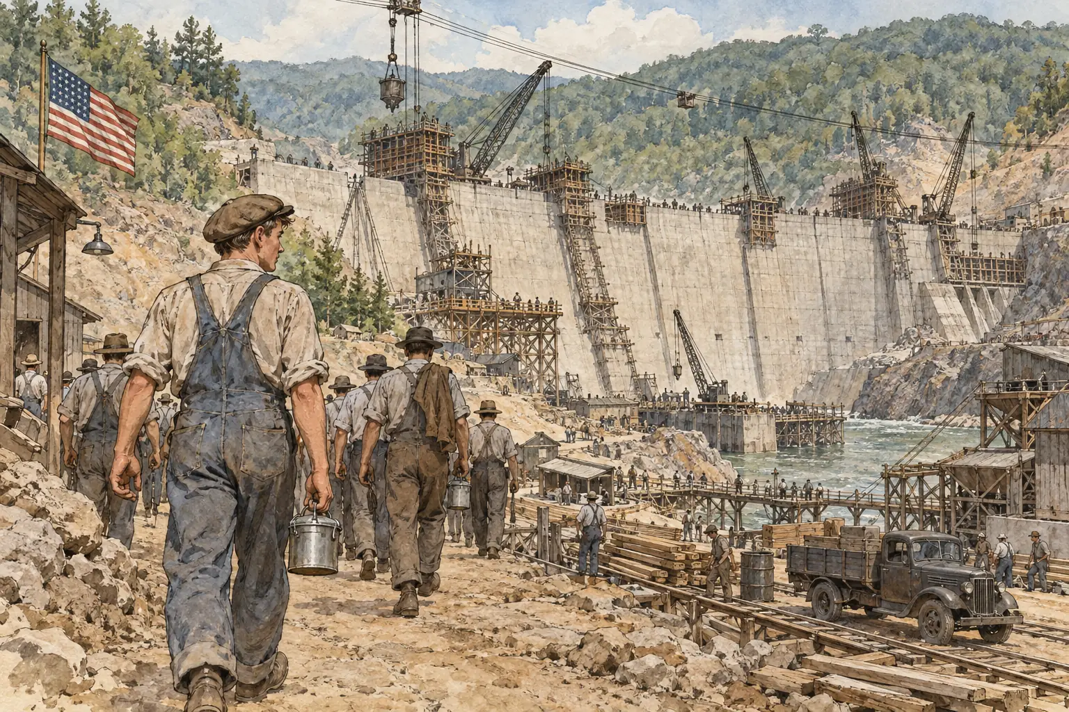 The Tennessee Valley Authority built dams such as the Norris Dam for flood control and electricity