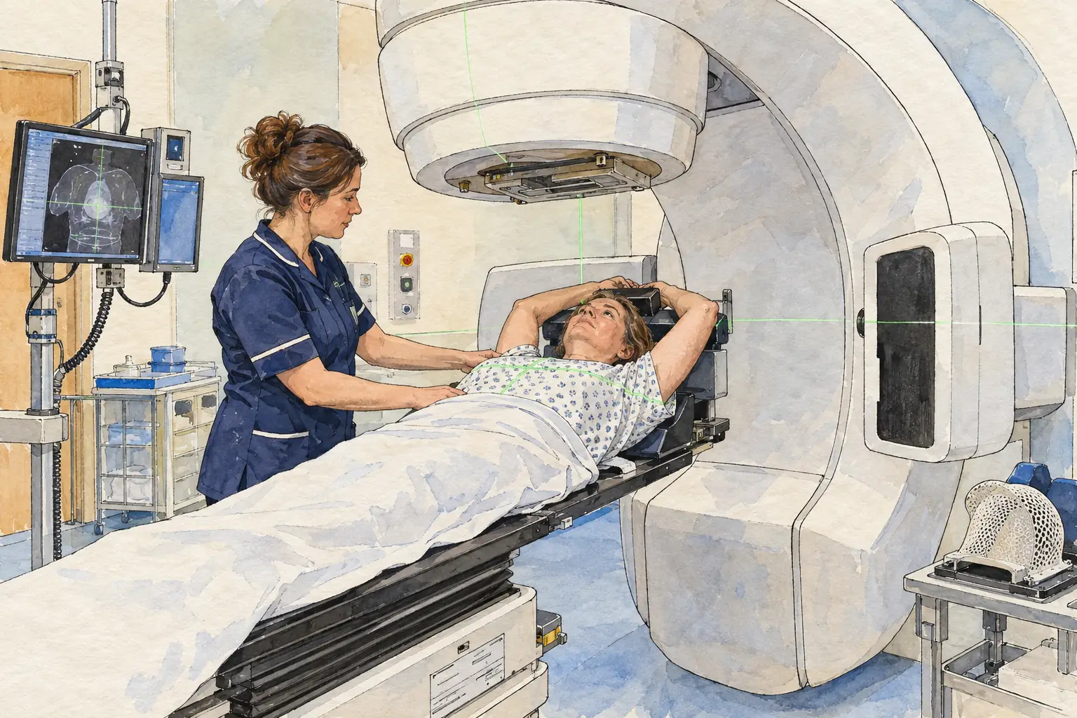 Radiotherapy aims high-energy beams at a tumour, and modern techniques protect the healthy tissue around it.