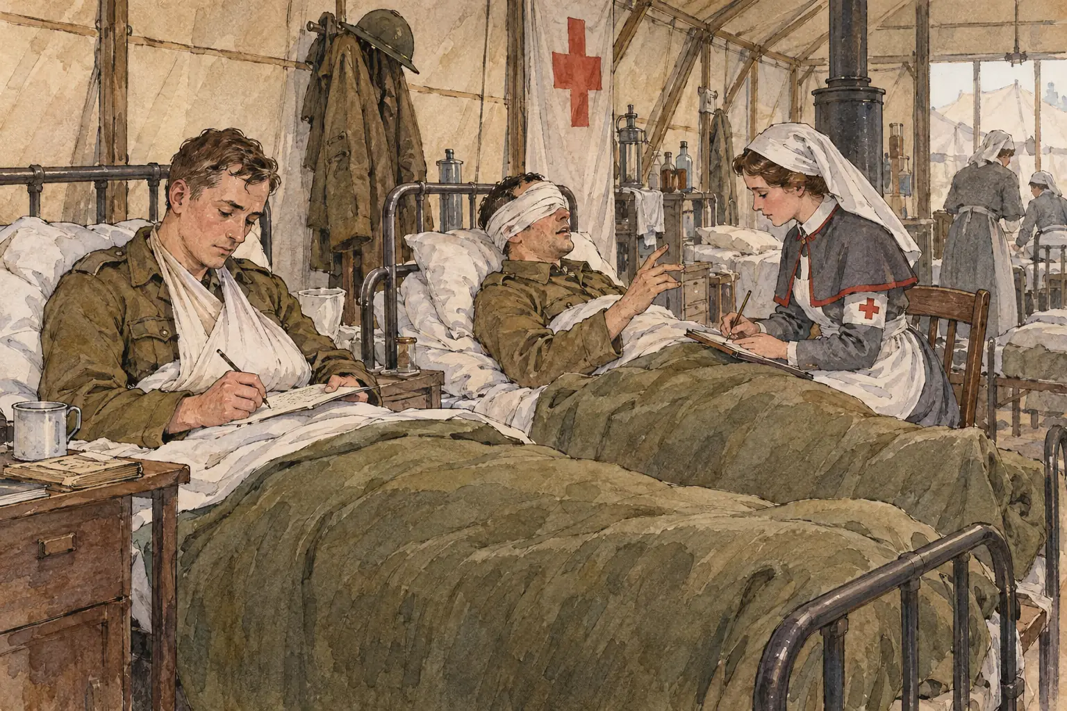 Wounded soldiers wrote home about their care, often leaving out graphic details to protect their families